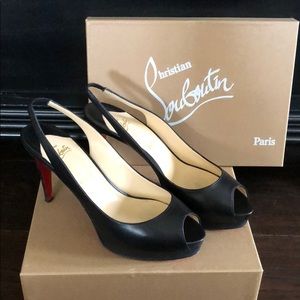 Christian Louboutin, peep toe heels